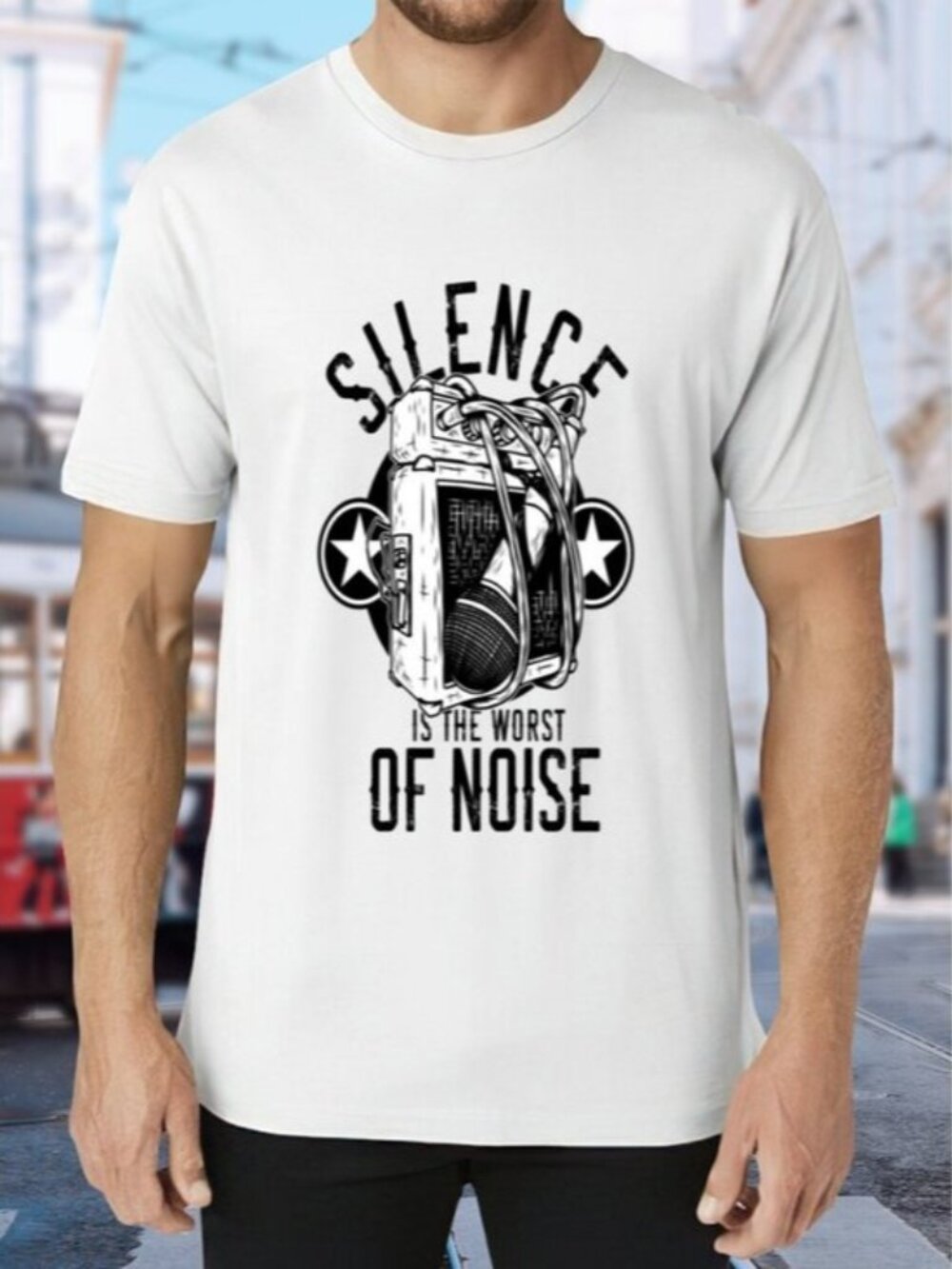 Graphic 'Silence Is The Worst Of Noise' White Tee